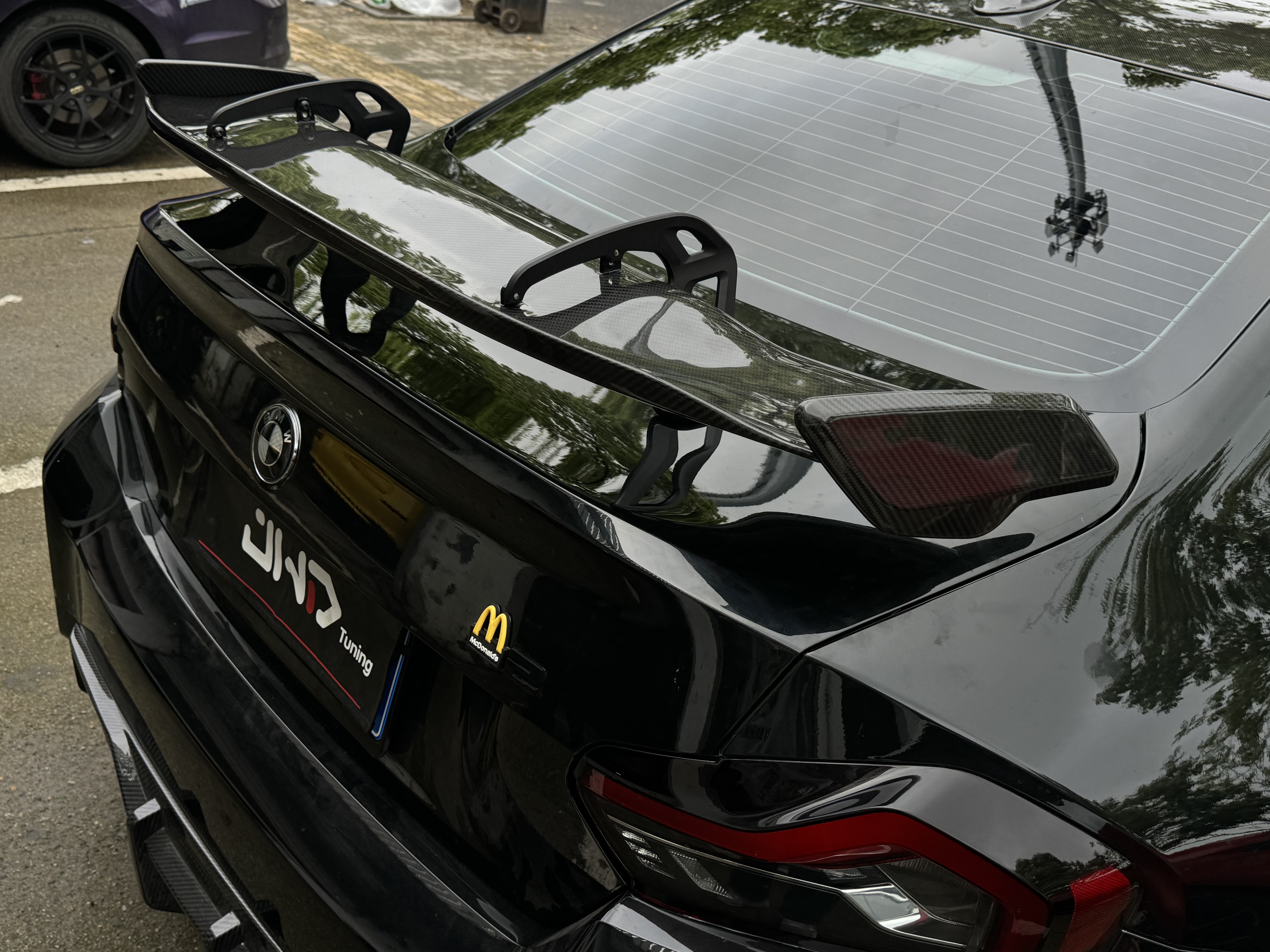 BMW G87 M2/G80 M3/G82 M4 AK Style Dry Carbon GT Wing - styling view