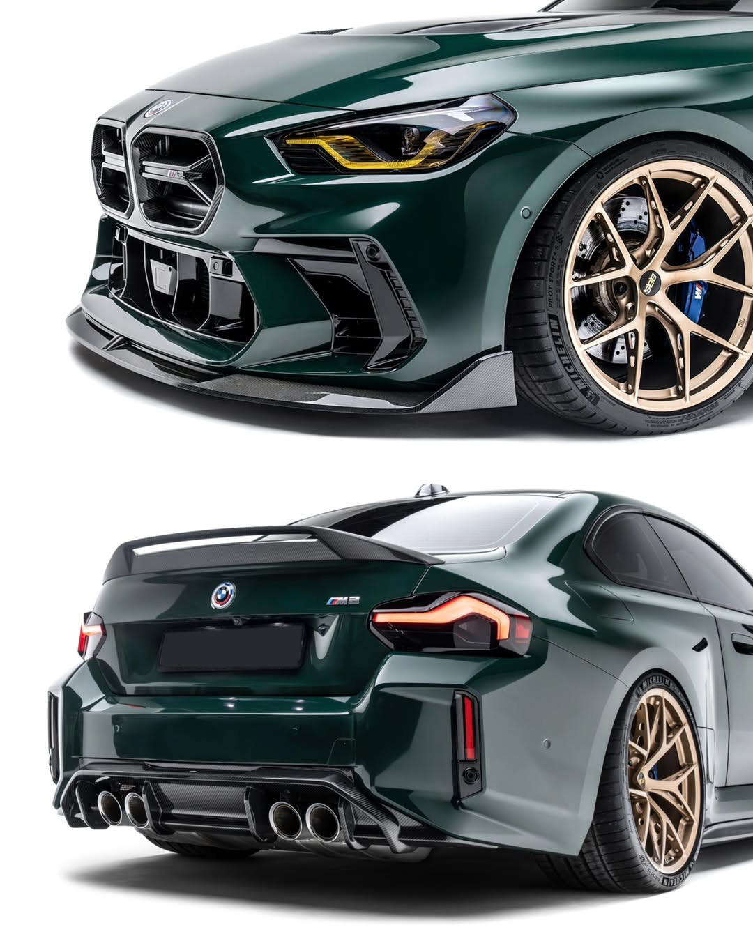 BMW G87 M2 AR V2 Style Dry Carbon Parts - styling view