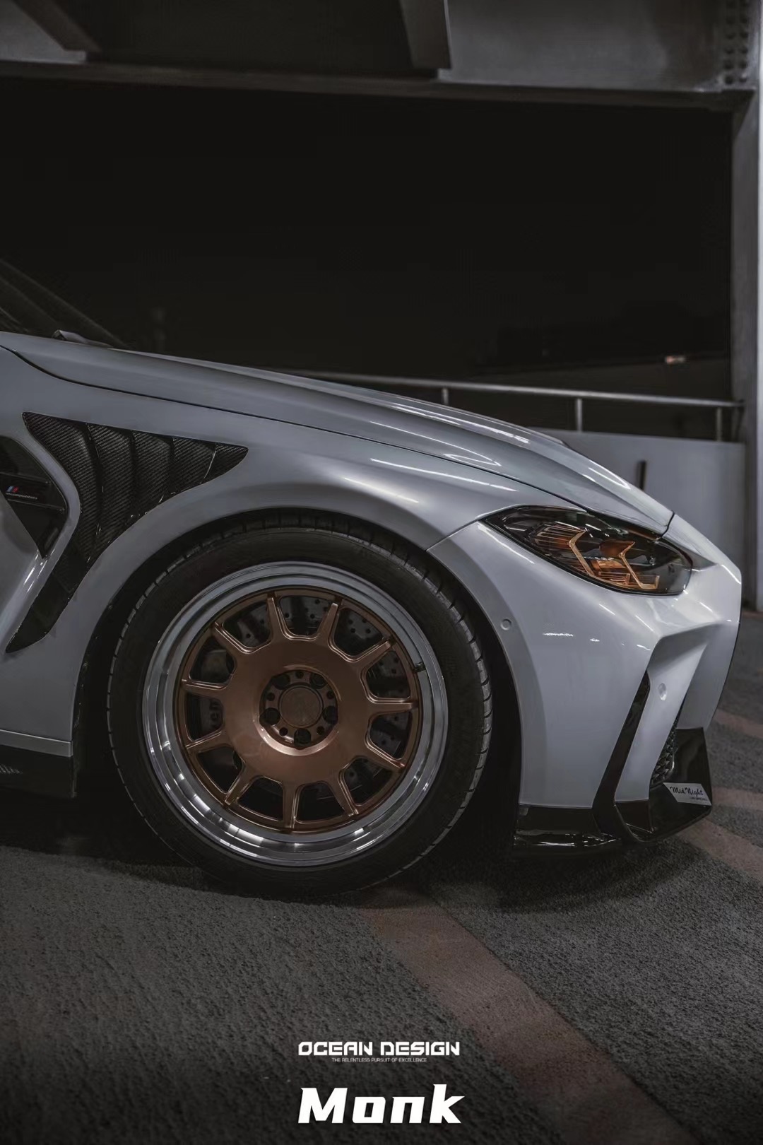 BMW G80 M3/G82 M4 Ocean Design Dry Carbon Shark-Fin Fenders - styling view