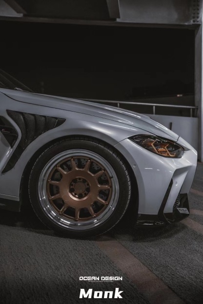 BMW G80 M3/G82 M4 Ocean Design Dry Carbon Shark-Fin Fenders - styling view