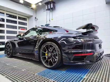 Porsche 911 992.1 Turbo S Techart Style Dry Carbon Parts - styling view