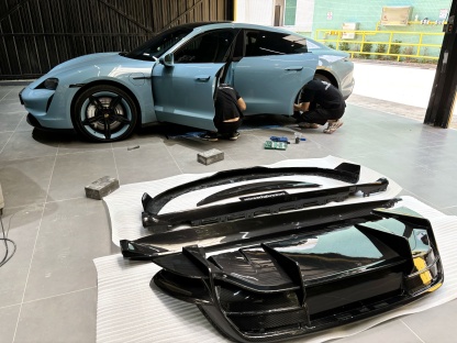 Porsche Taycan Ocean Design OD Style Dry Carbon Parts - styling view