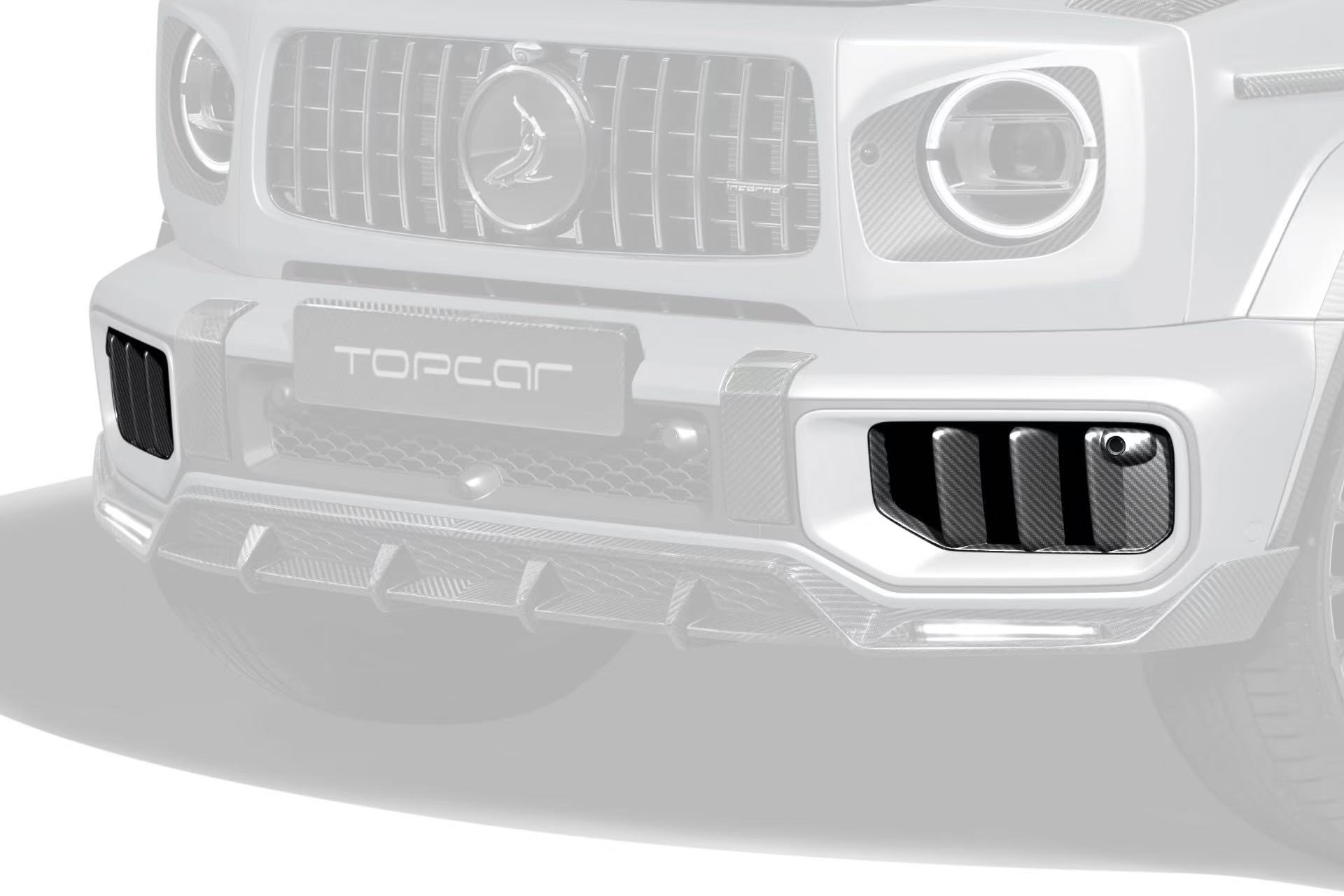 Mercedes-Benz W465 G63 Topcar Style Dry Carbon Parts - styling reference for Front Bumper Grille