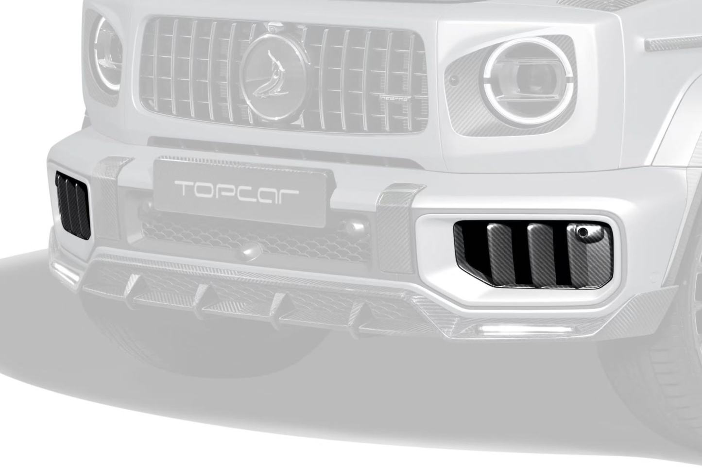 Mercedes-Benz W465 G63 Topcar Style Dry Carbon Parts - styling reference for Front Bumper Grille
