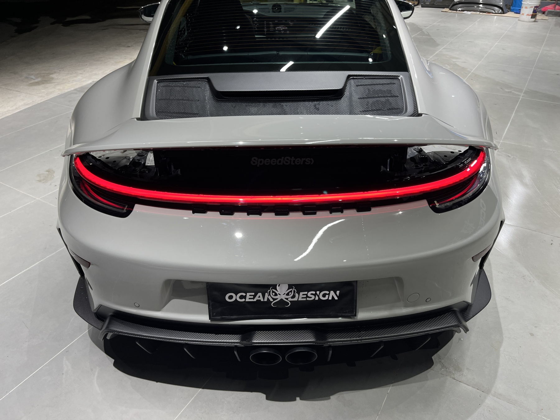 Porsche 992 to 992.2 GT3 Touring Style Rear Parts - styling view