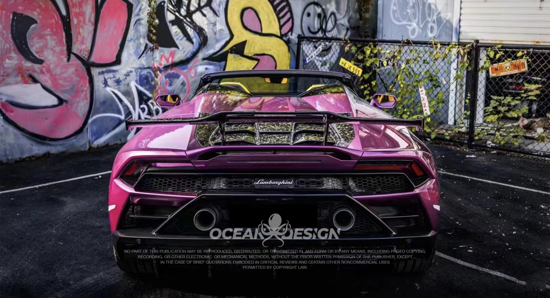Lamborghini EVO RWD Ocean Design Style Dry Carbon Parts - styling view