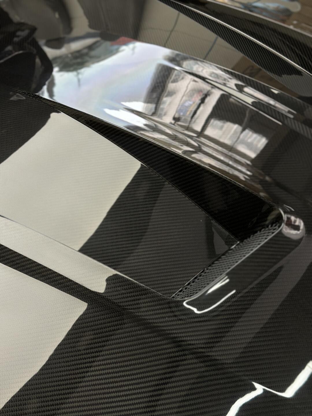 BMW G80 M3/G82 M4 AP Style Vented Dry Carbon Hood - styling view