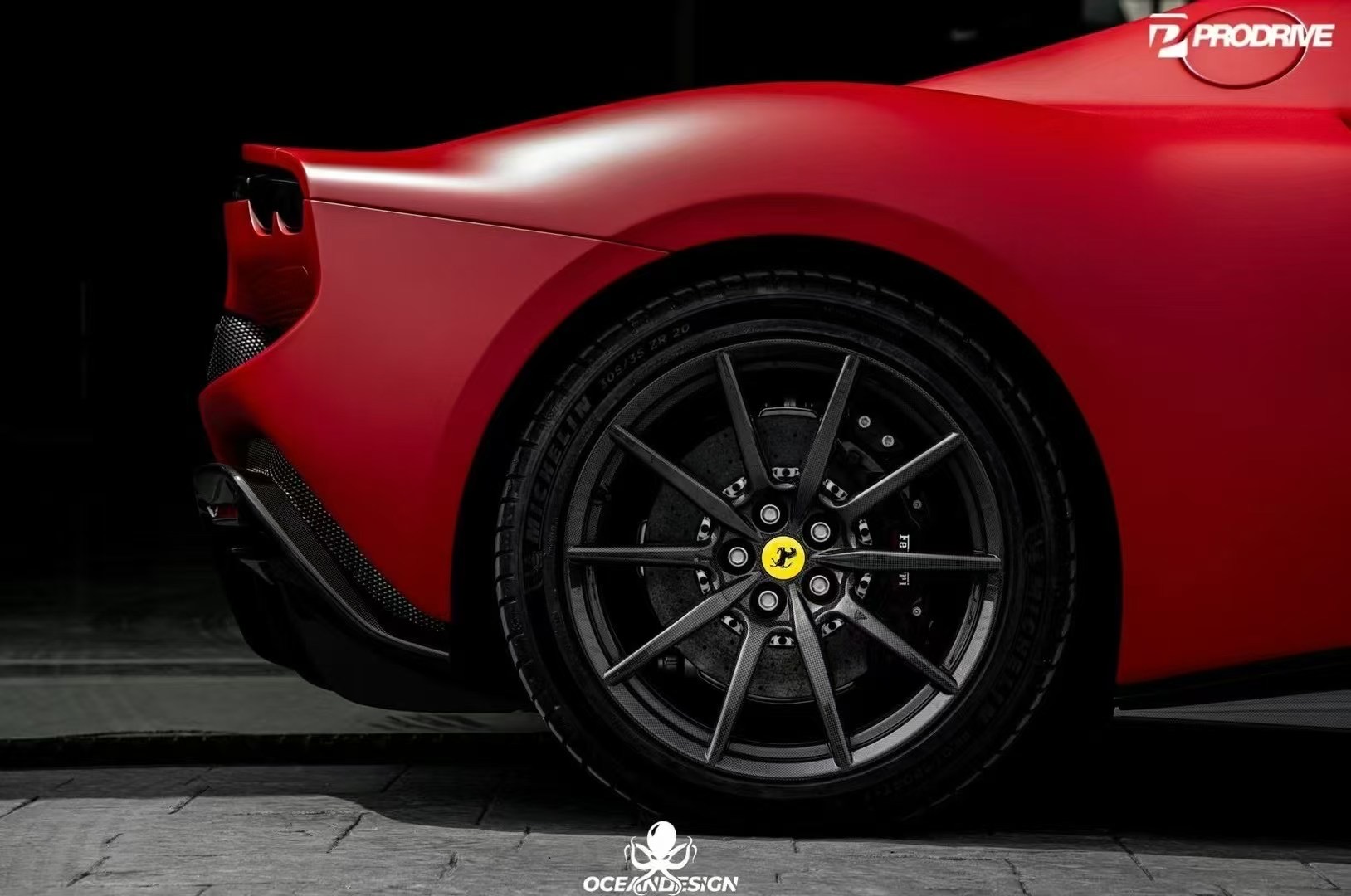Ferrari 296 OEM Style Dry Carbon Parts - styling view