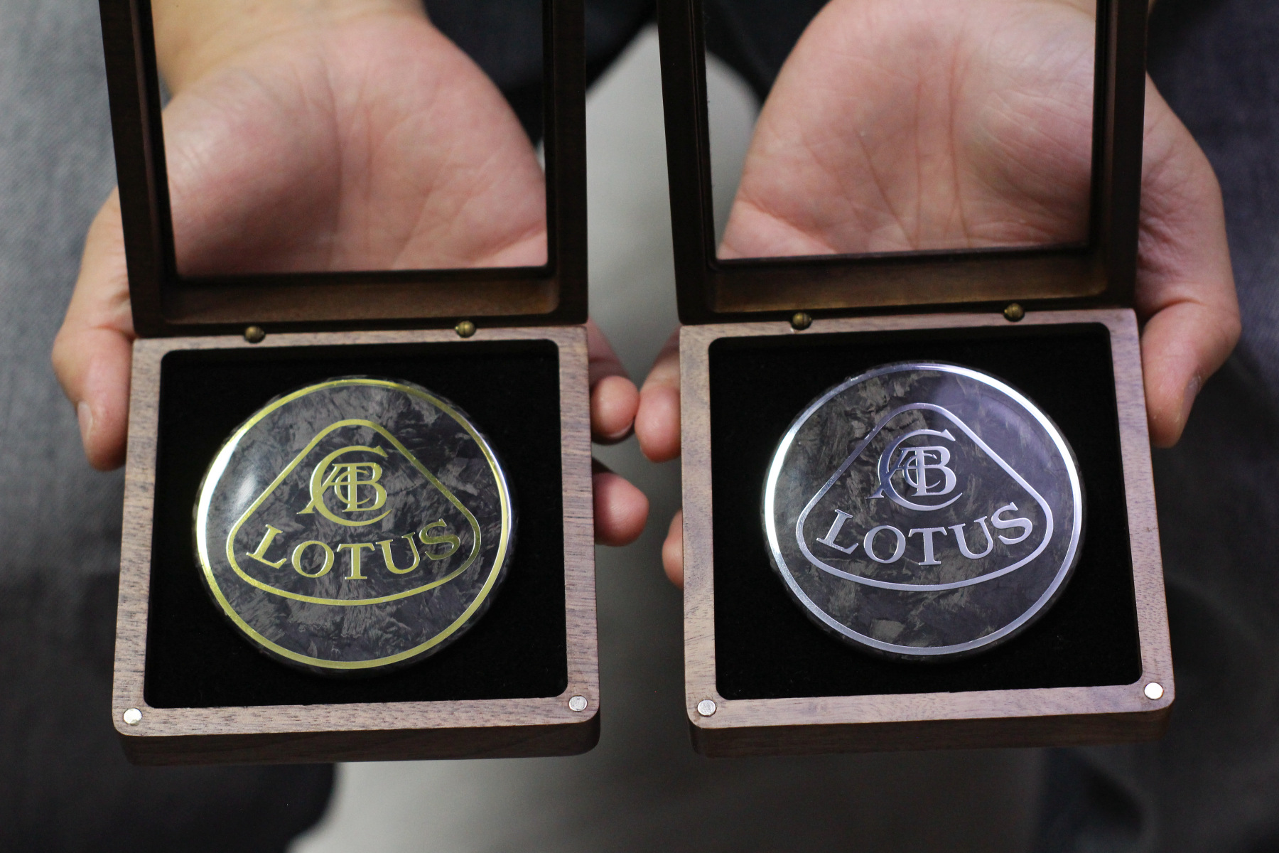 Lotus Emira GT4 Style Parts - styling reference for Marble-Pattern Front Badge - Gold or Silver