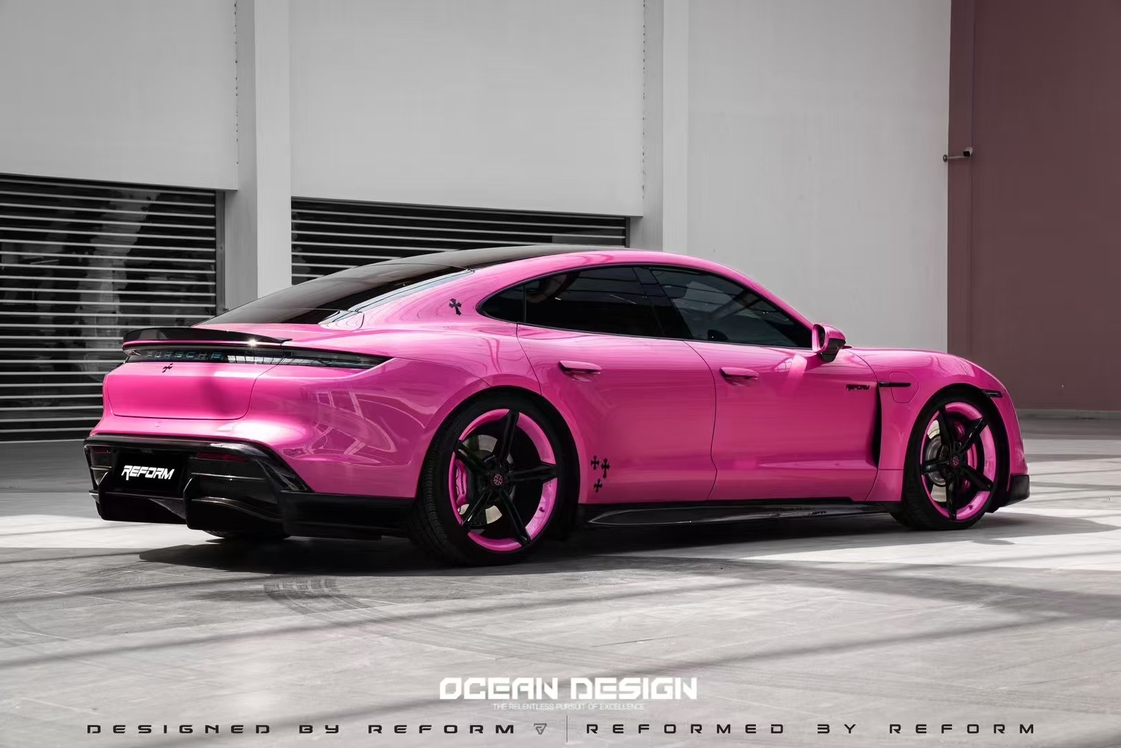 Porsche Taycan Ocean Design OD Style Dry Carbon Parts - styling view