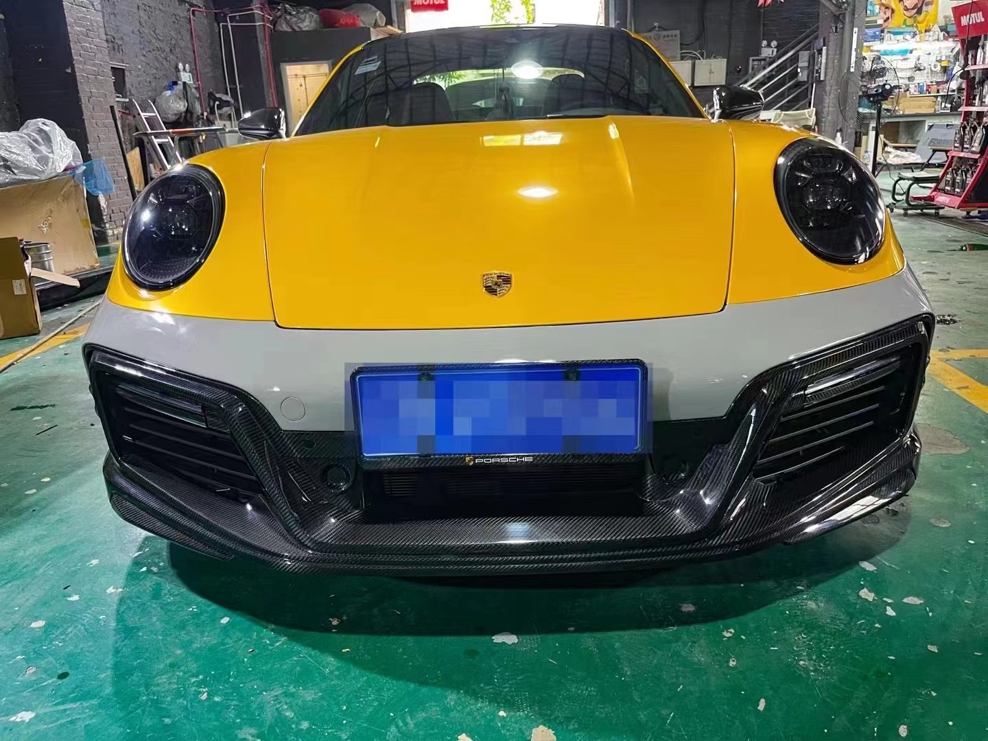 Porsche 911 992.1 Turbo S Techart Style Dry Carbon Parts - styling view