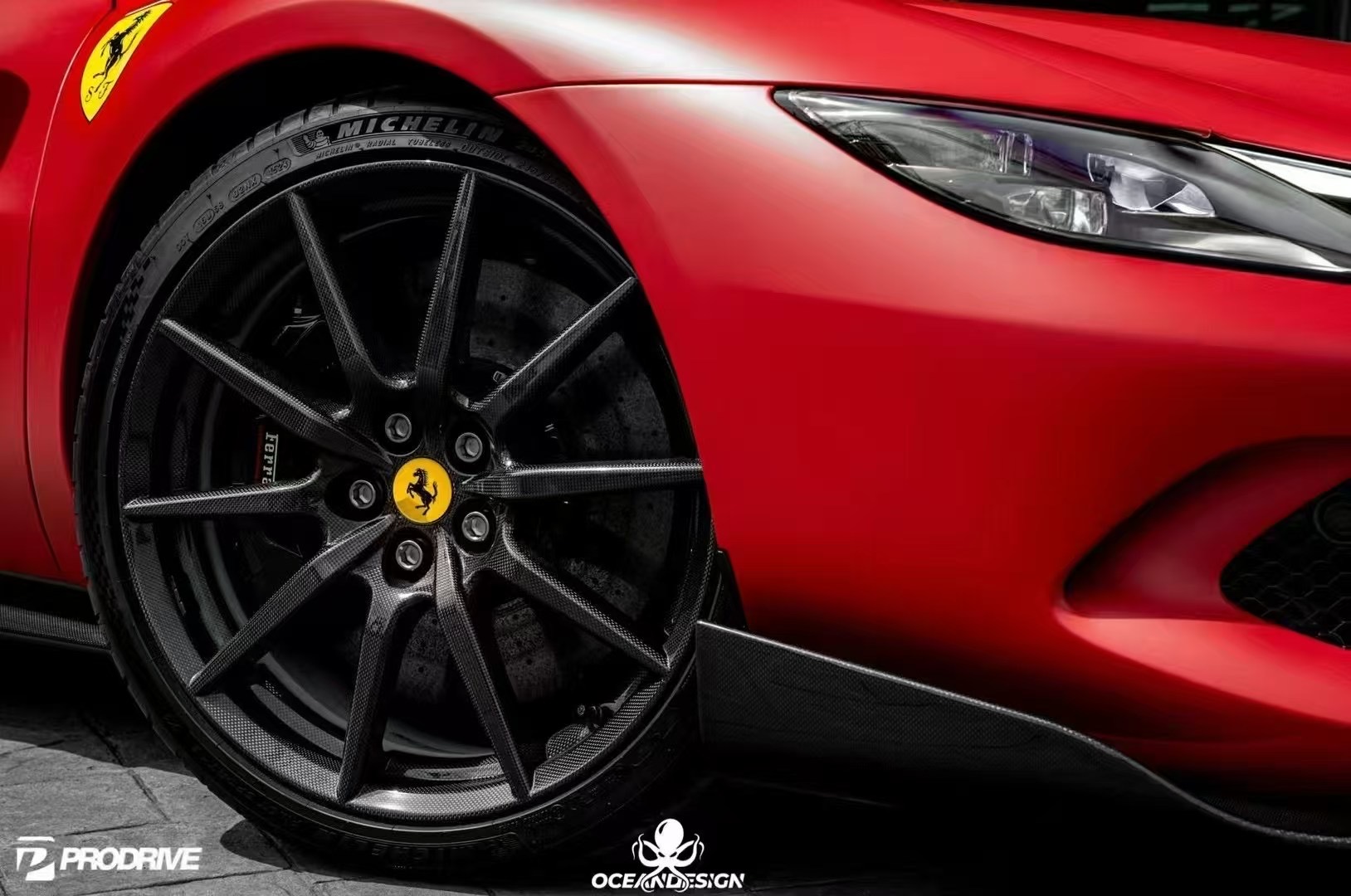 Ferrari 296 OEM Style Dry Carbon Parts - styling view