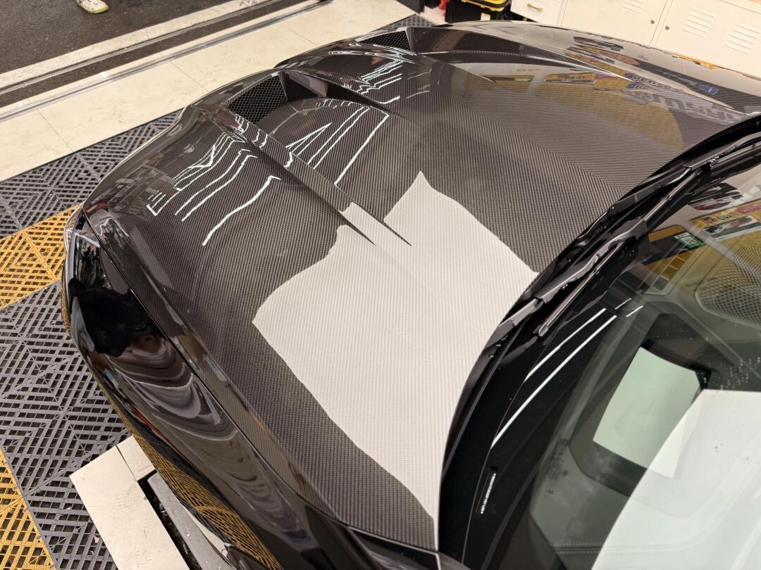BMW G80 M3/G82 M4 AP Style Vented Dry Carbon Hood - styling view