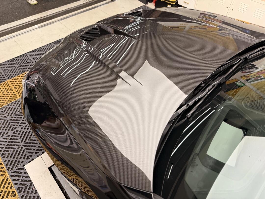 BMW G80 M3/G82 M4 AP Style Vented Dry Carbon Hood - styling view
