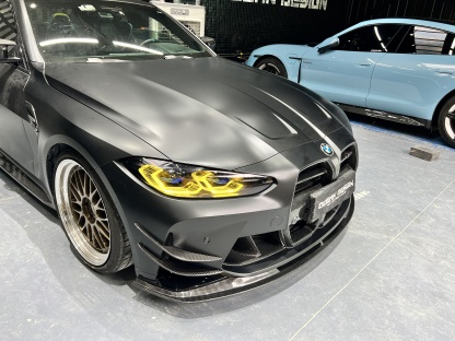 BMW G80 M3/G82 M4 AC Style Dry Carbon Lip and Canards - styling view