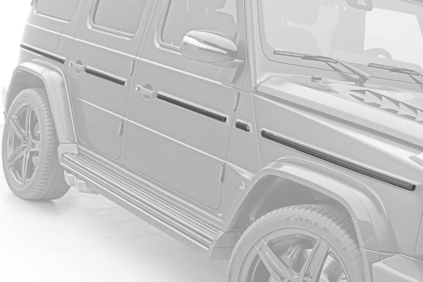 Mercedes-Benz W465 G63 Topcar Style Dry Carbon Parts - styling reference for Body Beltline Trim