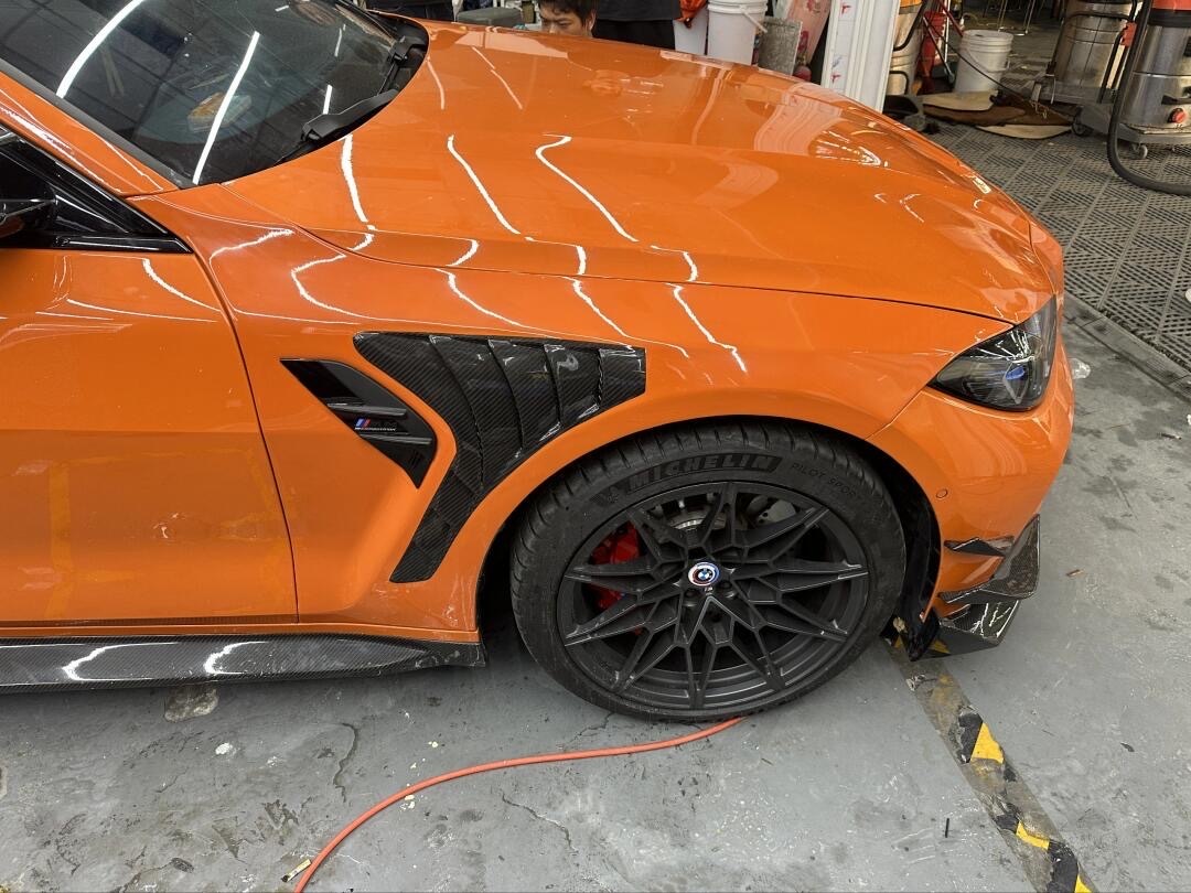 BMW G80 M3/G82 M4 Ocean Design Dry Carbon Shark-Fin Fenders - styling view