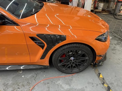 BMW G80 M3/G82 M4 Ocean Design Dry Carbon Shark-Fin Fenders - styling view