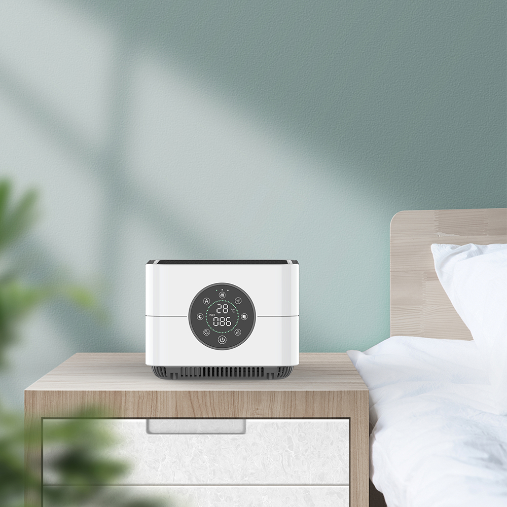 CTAT-070 compact desktop air purifier with child lock, PM2.5 display, and smart features