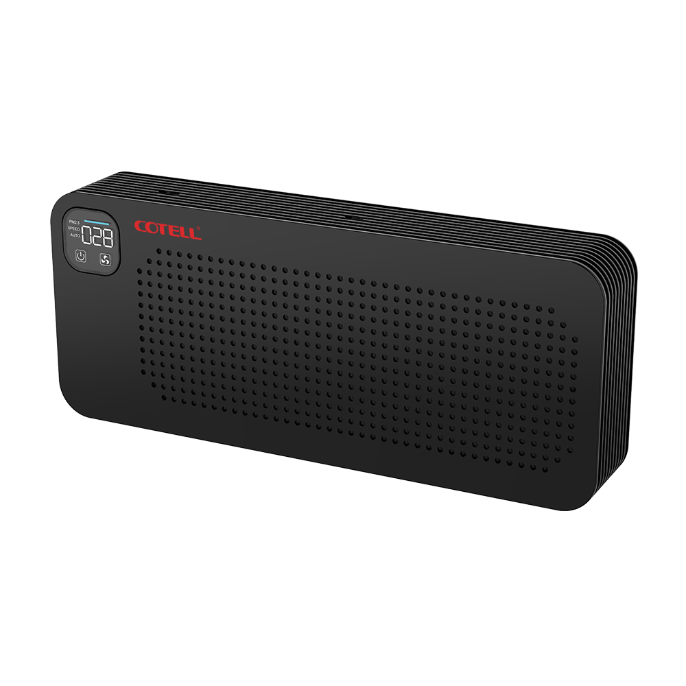 Portable CTAT-040 personal air purifier — lightweight design for desks, hotel nightstands, or on-the-go purification.