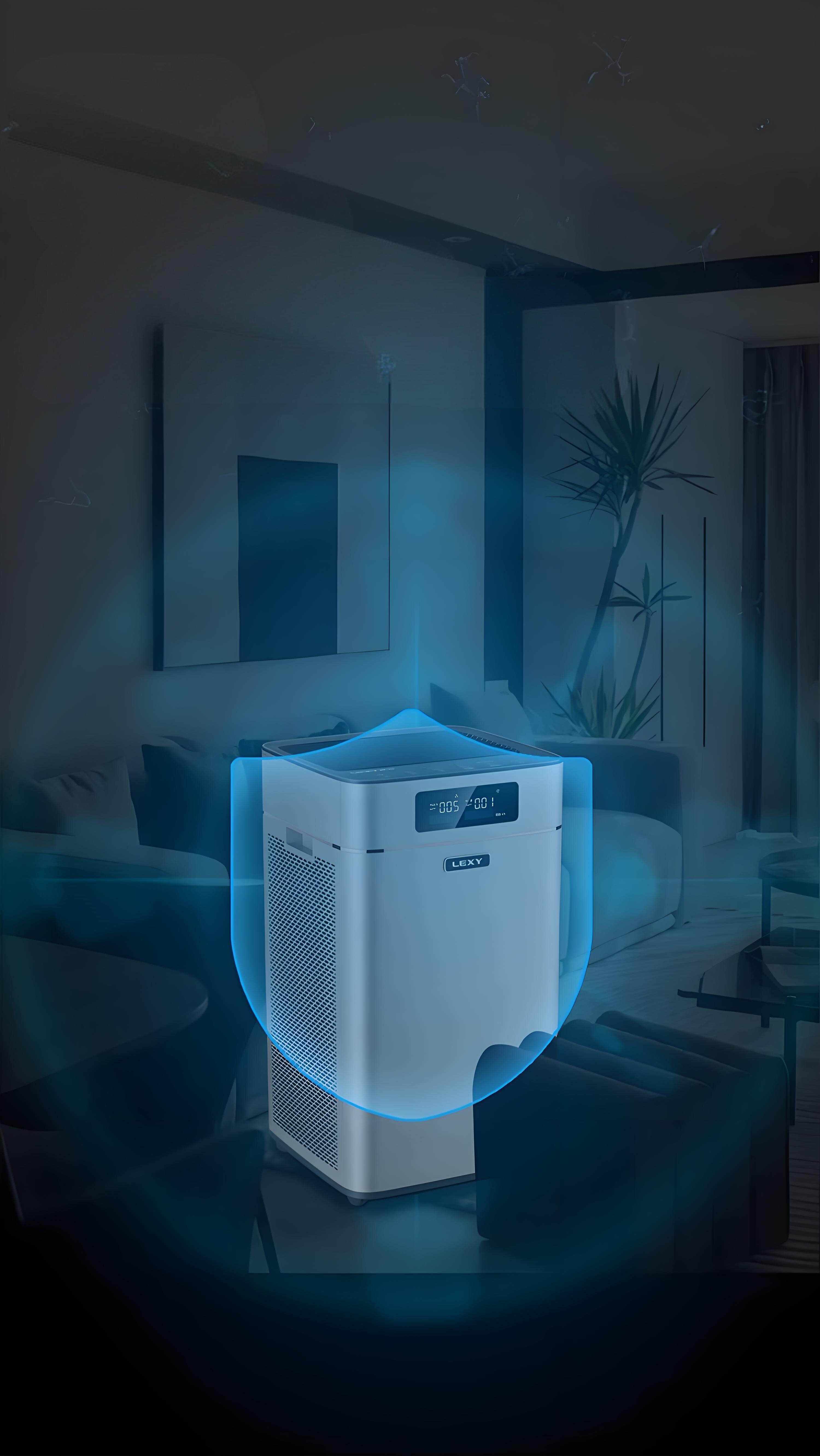 Advanced commercial air purifier with high-efficiency formaldehyde, VOC, and odor decomposition — ensures long-lasting air purification in professional environments.