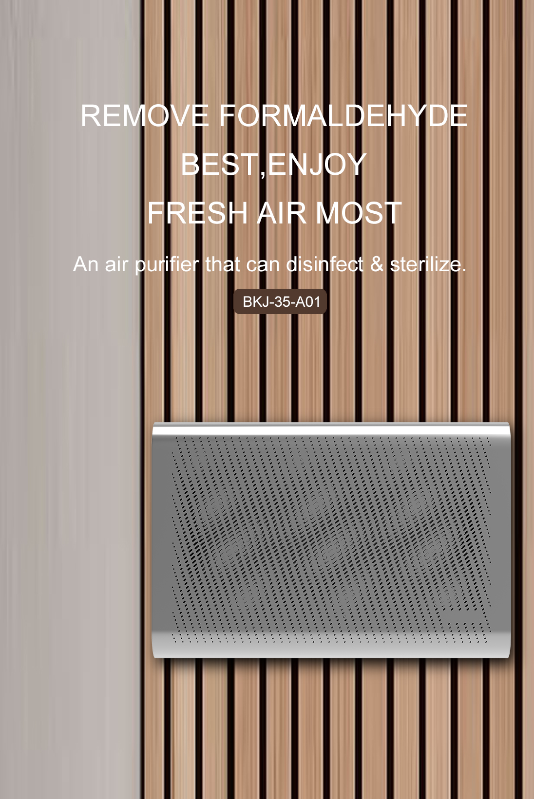 CTAT-320 slim wall-mounted air purifier with PM2.5 display and smart control