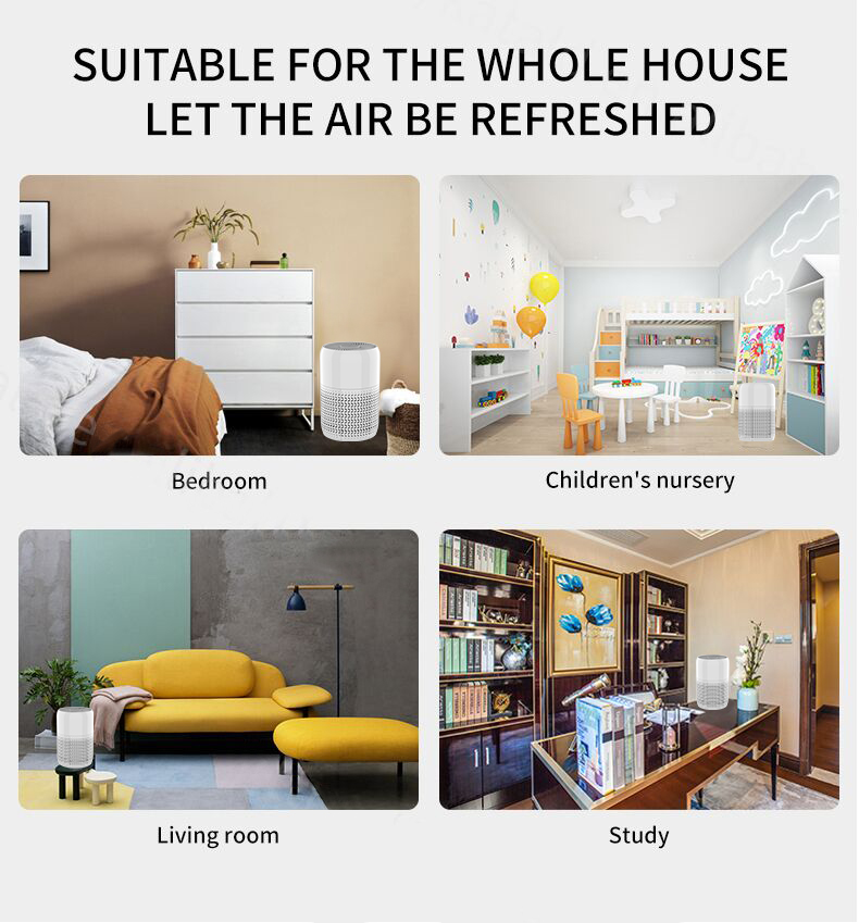 CTAT-300 compact upright round air purifier with 360-degree air intake and UV sterilization