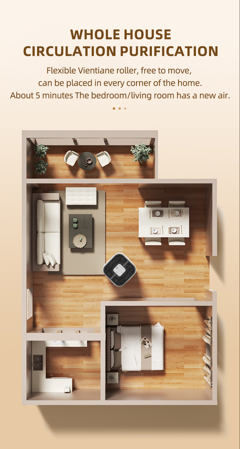 CTAT-600 upright air purifier with multi-layer filters, UV, and smart control