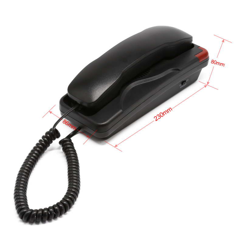  CT602A analog wall-mount bathroom phone in matte black and white