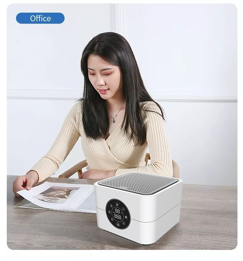 CTAT-070 compact desktop air purifier with child lock, PM2.5 display, and smart features