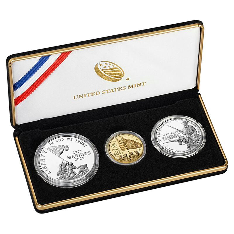 U.S. Marine Corps 250th Anniversary 2025 Three-Coin Proof Set