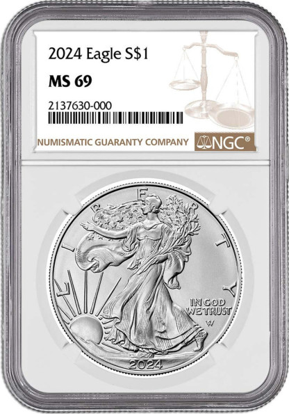 1986-2024 American Silver Eagle 40-pc Set NGC MS69 (2 New NGC Boxes)