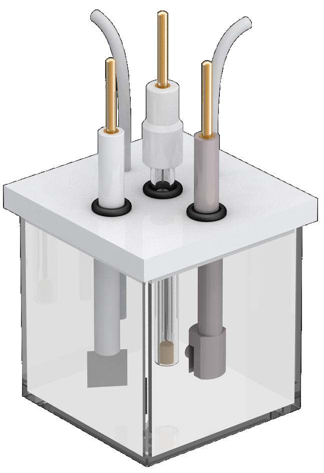 Square quartz electrochemical cell (non-sealed), C012-1