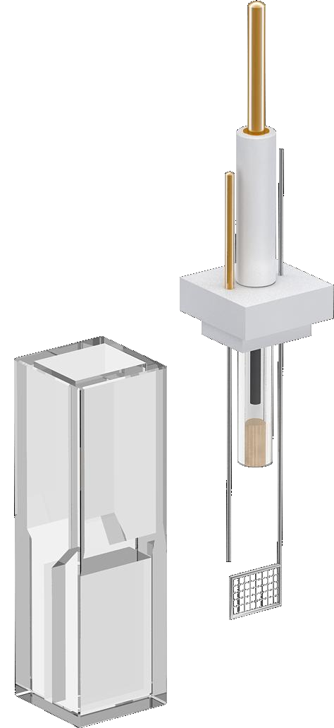 Thin-film spectro-electrochemical cell (open), C013-1