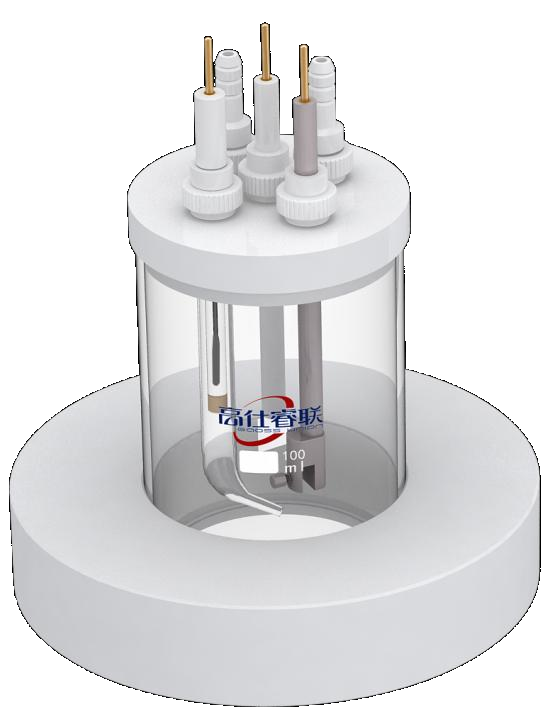 Cylindrical quartz electrochemical cell (open), C014