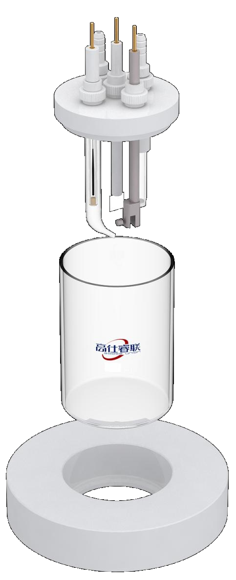 Cylindrical quartz electrochemical cell (open), C014