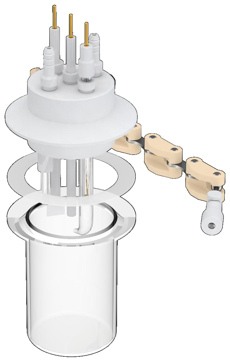 Cylindrical quartz electrochemical cell (relatively sealed), C017-1