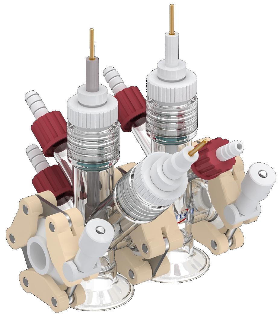 Small-volume replaceable membrane photoelectrochemical cell (Double optical window, relatively sealed), C024-10