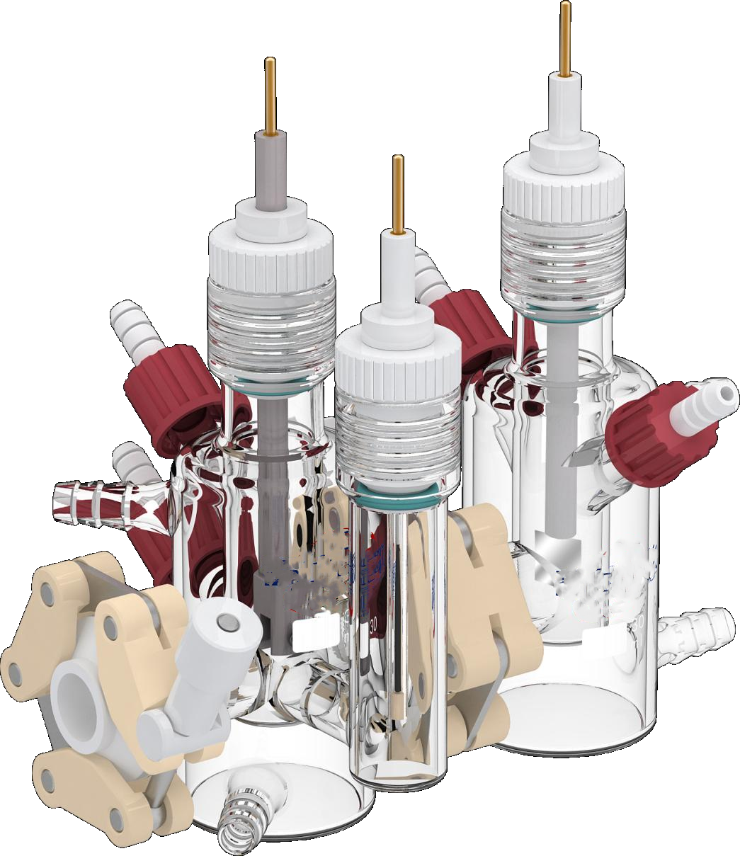 Small volume 3H type replaceable film photoelectrochemical cell (single light window, relatively sealed) Model: C025-10