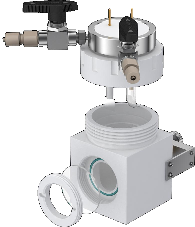 Single-cell full PTFE photoelectrochemical cell (absolutely sealed, bracket type), C026-4