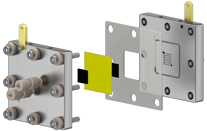 Metal Bipolar Plate Membrane Electrolysis Cell, Model: MEA-TI-TI