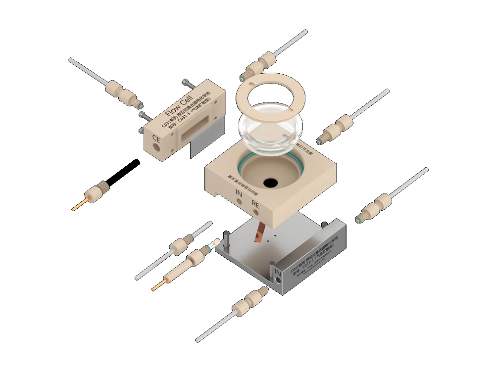 In situ Raman spectroelectrochemical cell (3H gas diffusion type), Model: C031-3