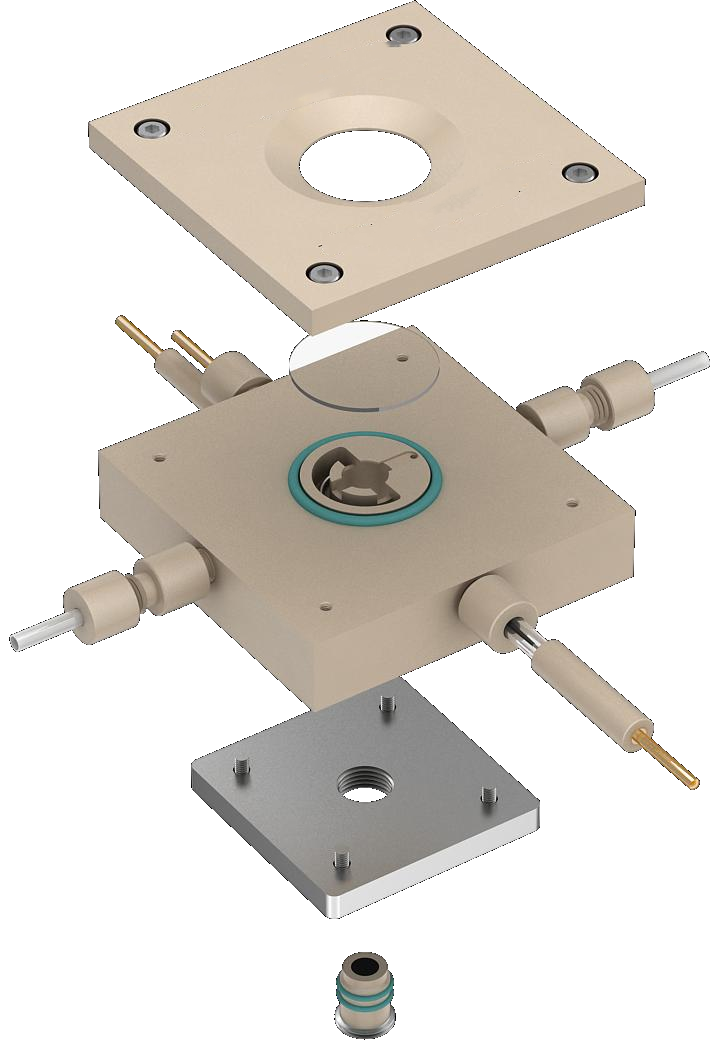 In situ Raman spectroelectrochemical cell (disk electrode), Model: C031-4