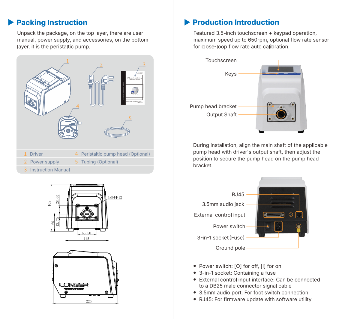 Intelligent Peristaltic Pump Flow rate adjustable type