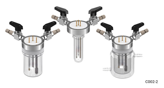 Straight and Jacketed five-port Electrochemical Cell (Absolute Sealed), Model: C002-2