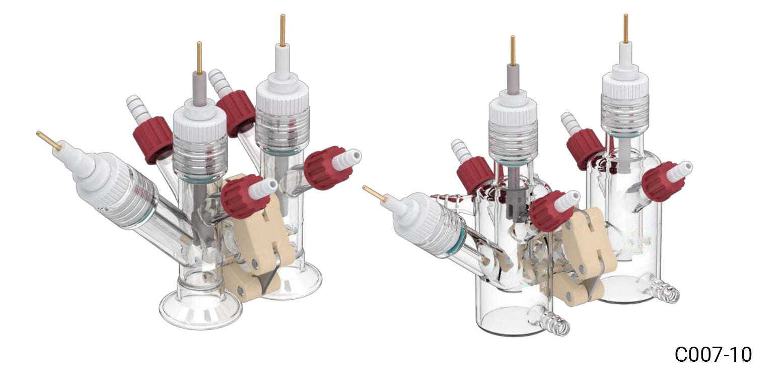 Small volume H-type replaceable membrane electrochemical cell (relatively sealed), C007-10
