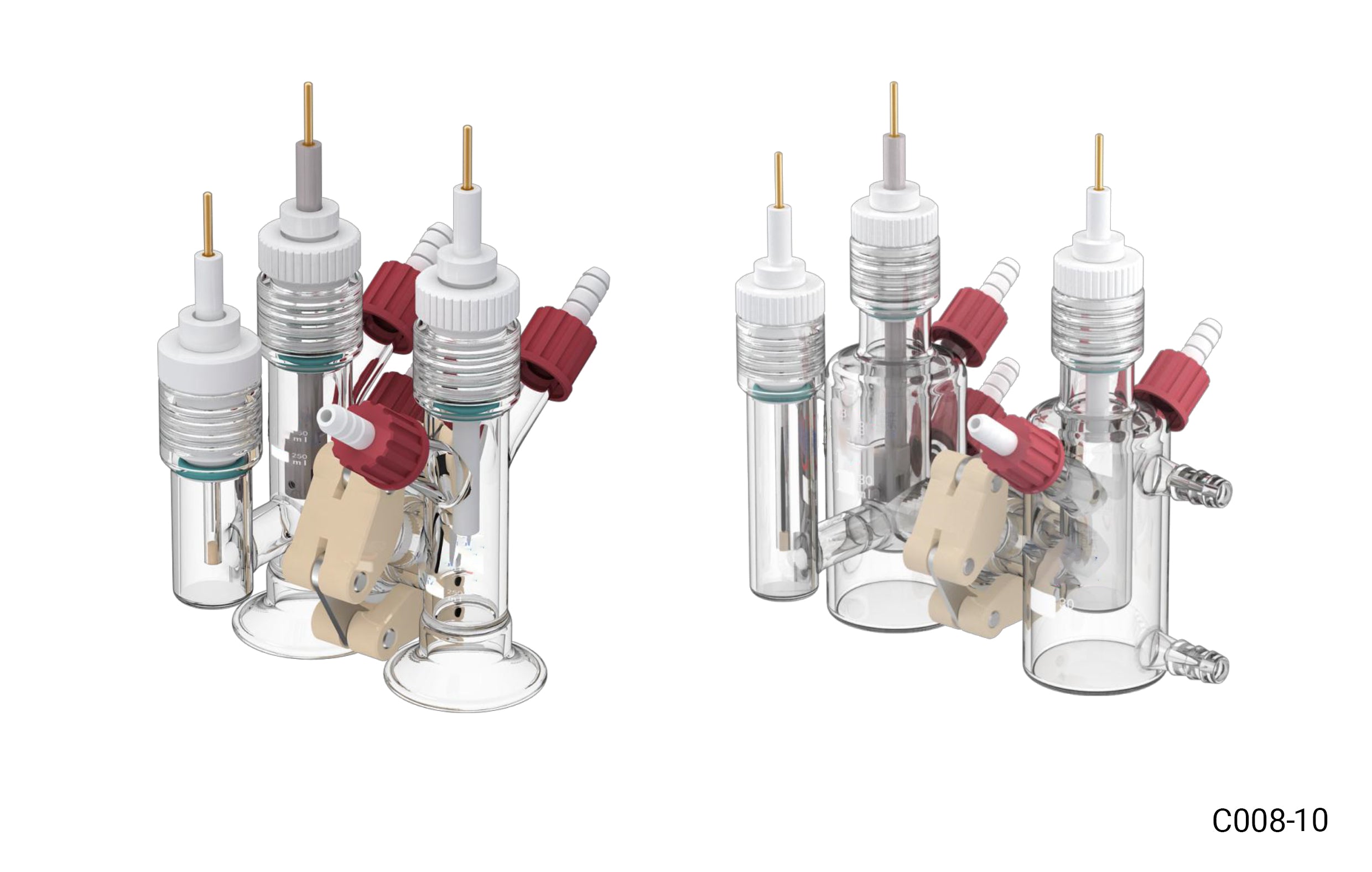 Small volume 3H type replaceable membrane electrochemical cell, C008-10