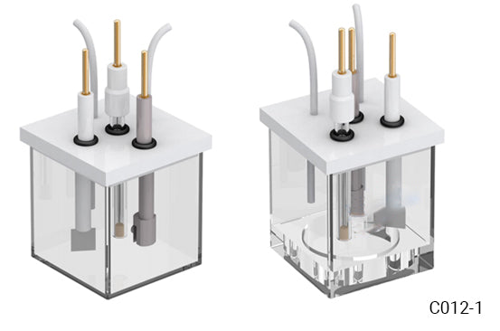 Square quartz electrochemical cell (non-sealed), C012-1