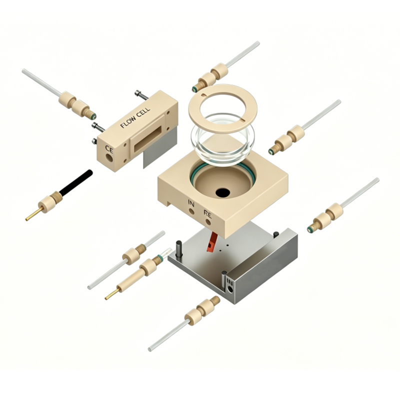 In situ Raman spectroelectrochemical cell (3H gas diffusion type), Model: C031-3