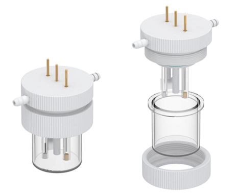 Cylindrical quartz electrochemical cell (absolutely sealed), C015-2